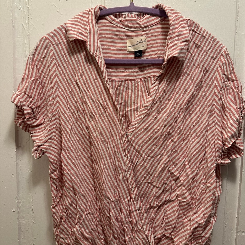 Universal Thread Pink and White Striped Top
